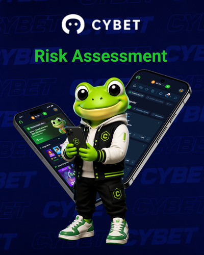 CYBET risk assessment on mobile with frog mascot